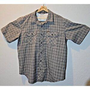 Orvis Men’s XL Gray Plaid Button Down Shirt Short Sleeve Casual Outdoor Top